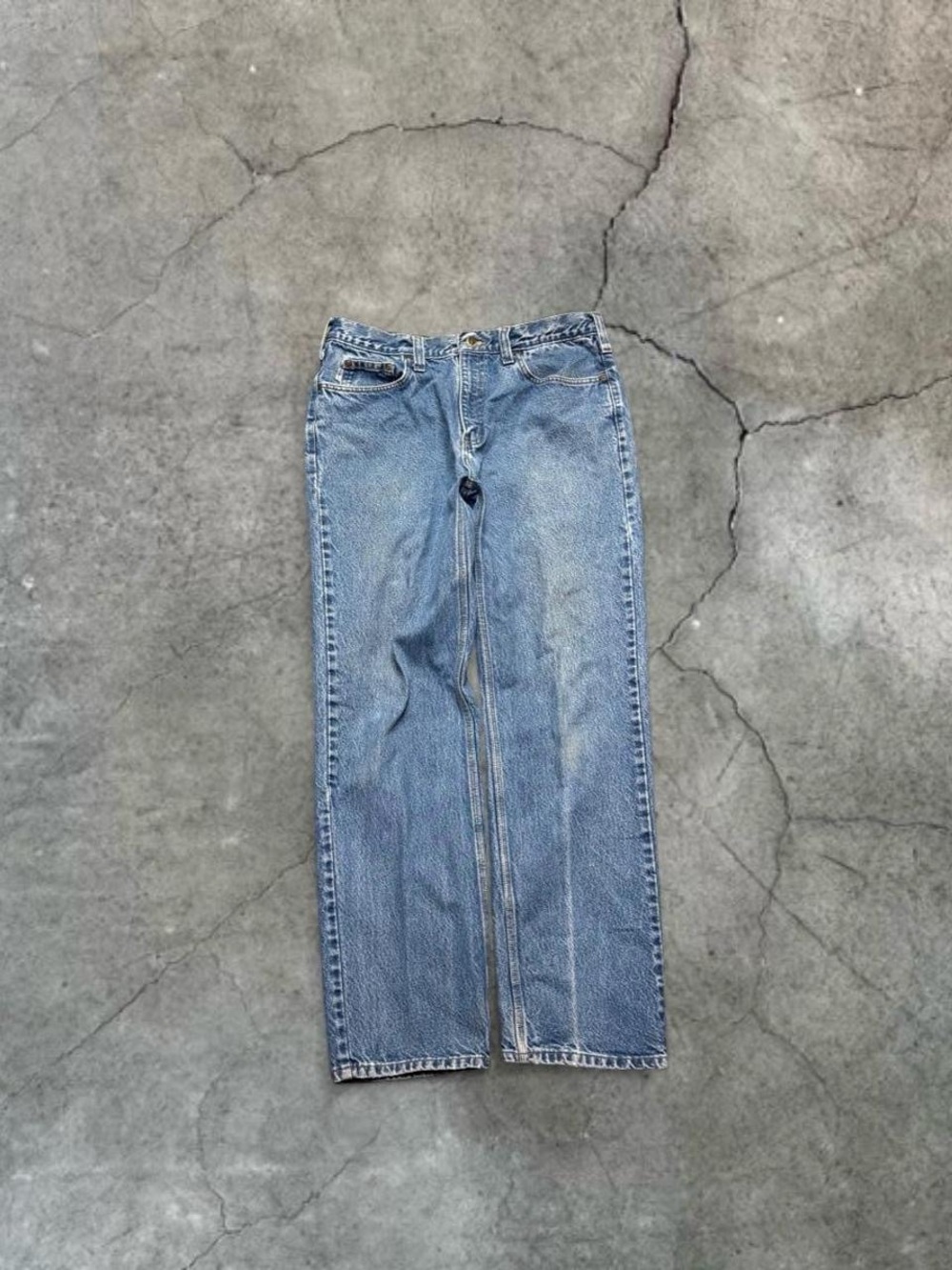 Vintage Carhartt Relaxed Fit Faded Denim Jeans 36x34